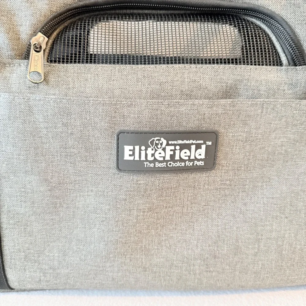 EliteField‎ Soft Sided Pet Carrier Airline Approved Dog Cat Travel Bag Gray